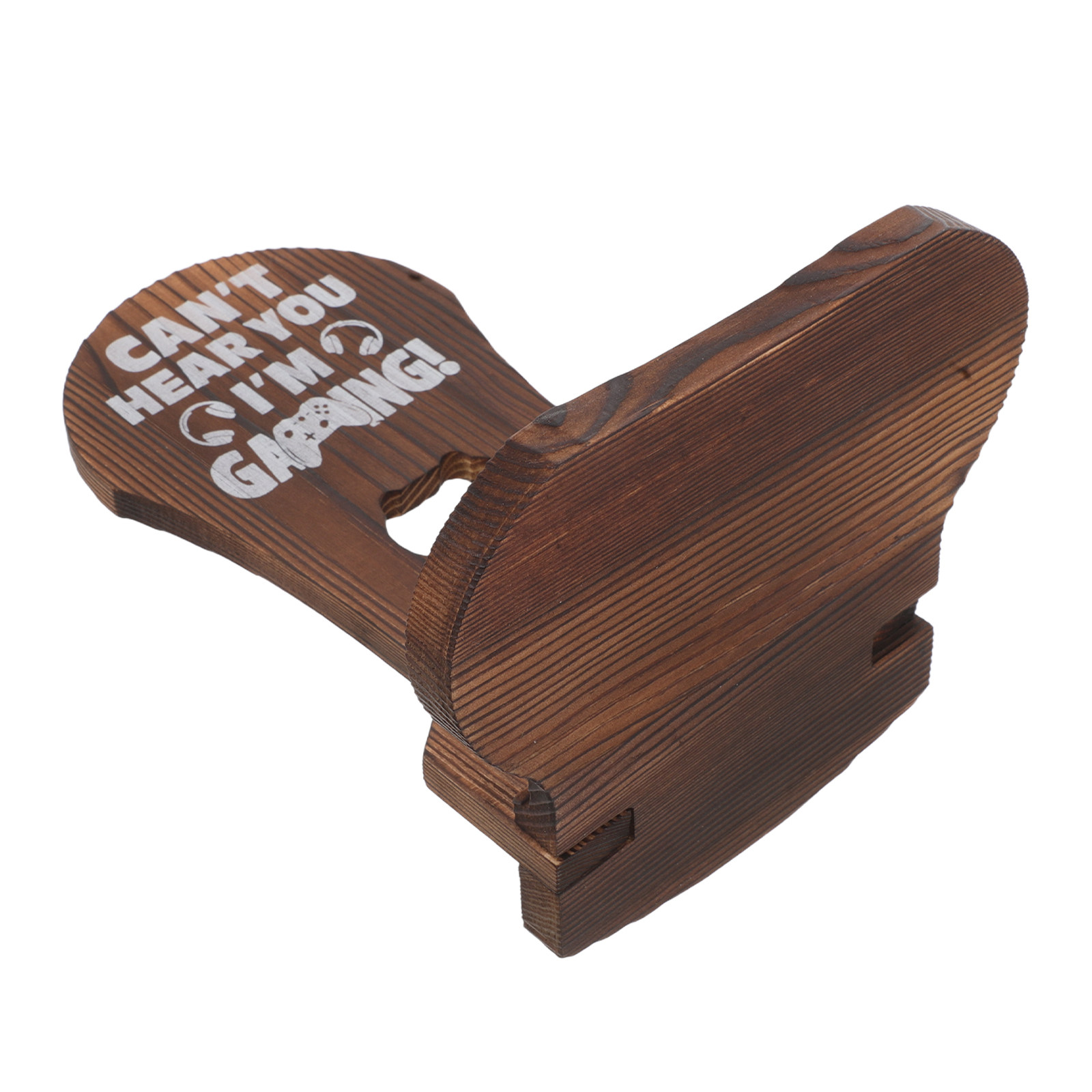 Desk Setup Gaming - Gaming Headphone Stand Wood Desktop Organizer