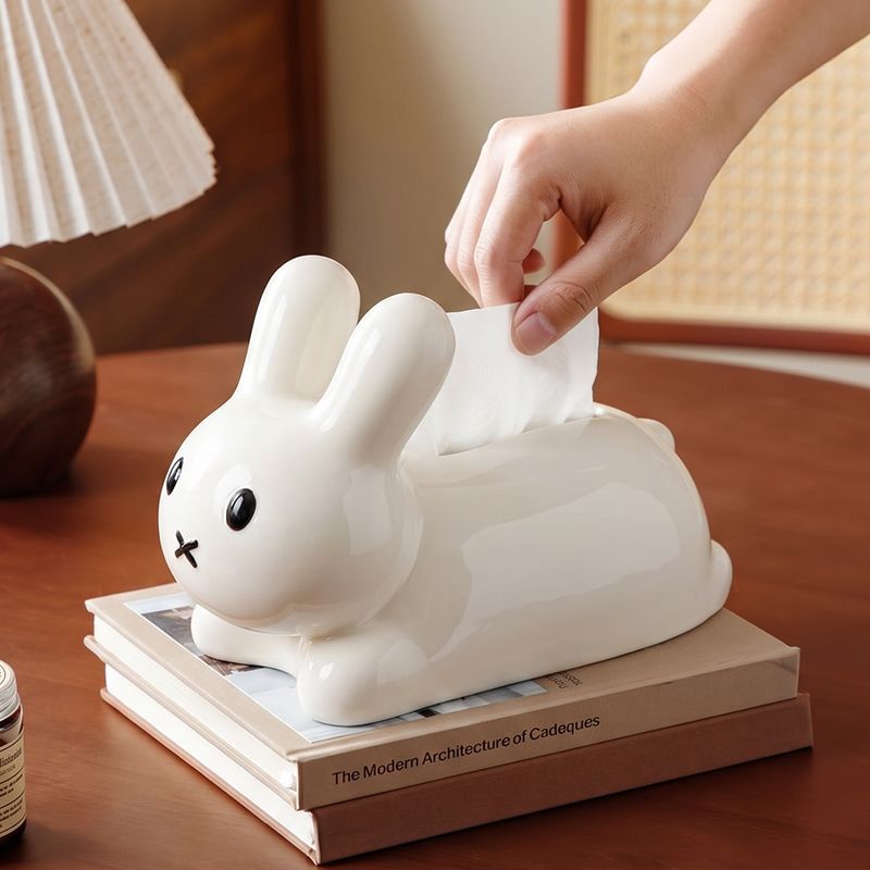 Desk Setup Equipment - Anime Miffy Desktop Tissue Box Solid