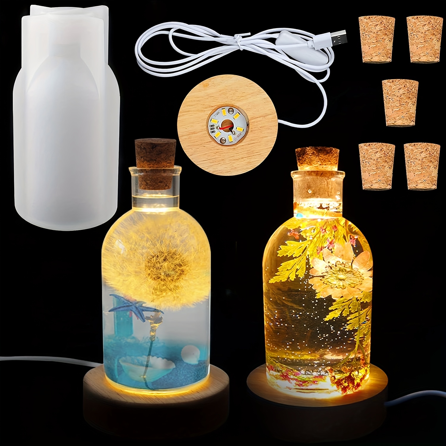 Desk Setup Equipment - Drift Bottle Light Resin Mold Set,
