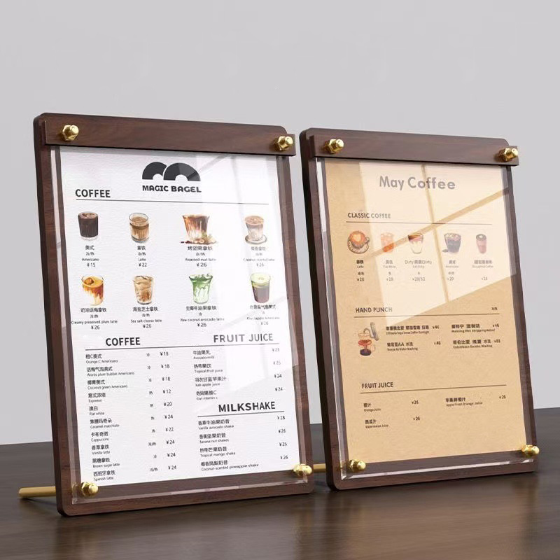 Desk Setup Modern - Custom A4/A5 Acrylic Wood Grain Menu