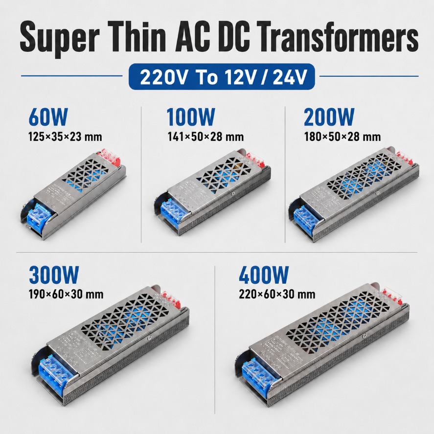 Power Strip Flat - Super Thin AC220V To DC12V 24V