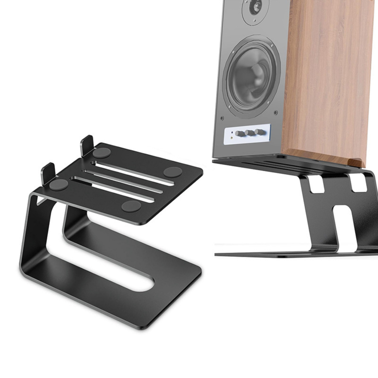 Desk Setup Riser - 2 Pieces Desktop Speaker Stand Angled