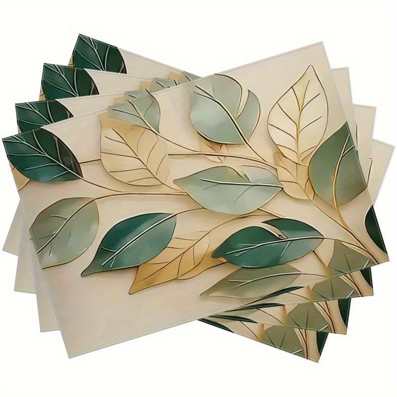 Desk Setup Modern - Metallic Gold Green Leaf Art Print