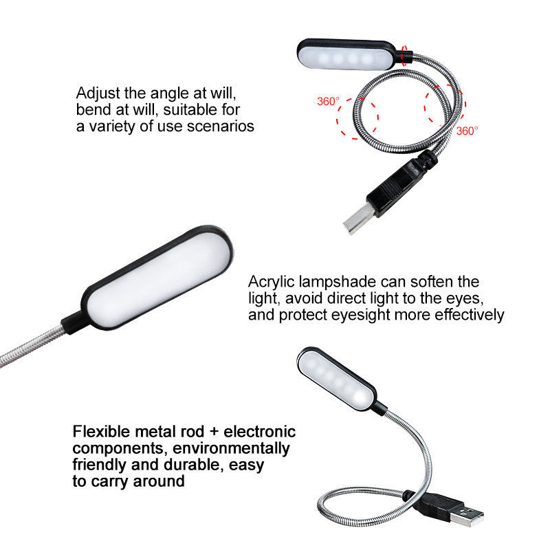 Mini 4 LED Book Lamp Portable  - Desk Setup Maker ulasan dan harga