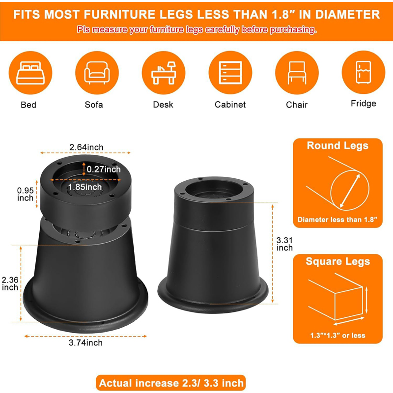 4Pcs Heavy Duty Furniture Rise - Desk Setup Riser ulasan dan harga