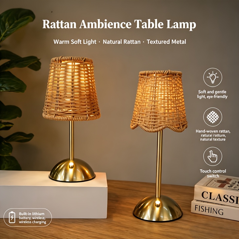 Bohemian Woven Rattan Art Tabl - Desk Setup Room ulasan dan harga