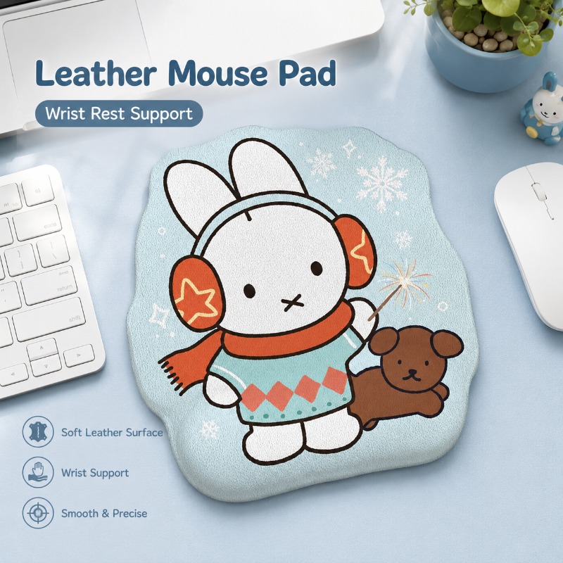 Anime Miffy Leather Mouse Pad  - Desk Setup Mat ulasan dan harga