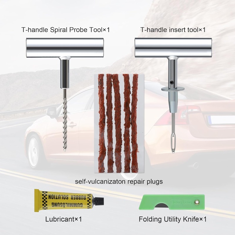 1Set Tire Repair Kit with Plug - Power Strip Flat ulasan dan harga