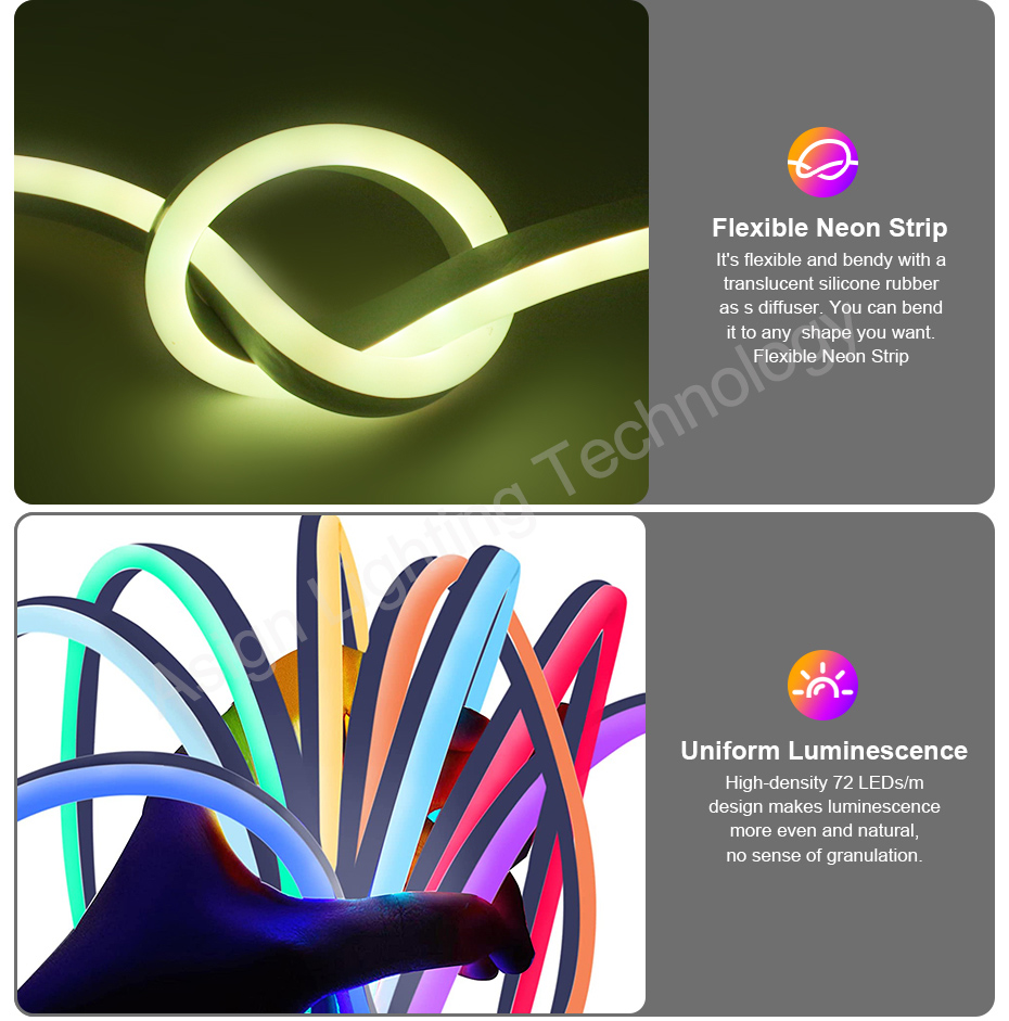 220V RGB LED Neon Strip with E - Power Strip Flat ulasan dan harga