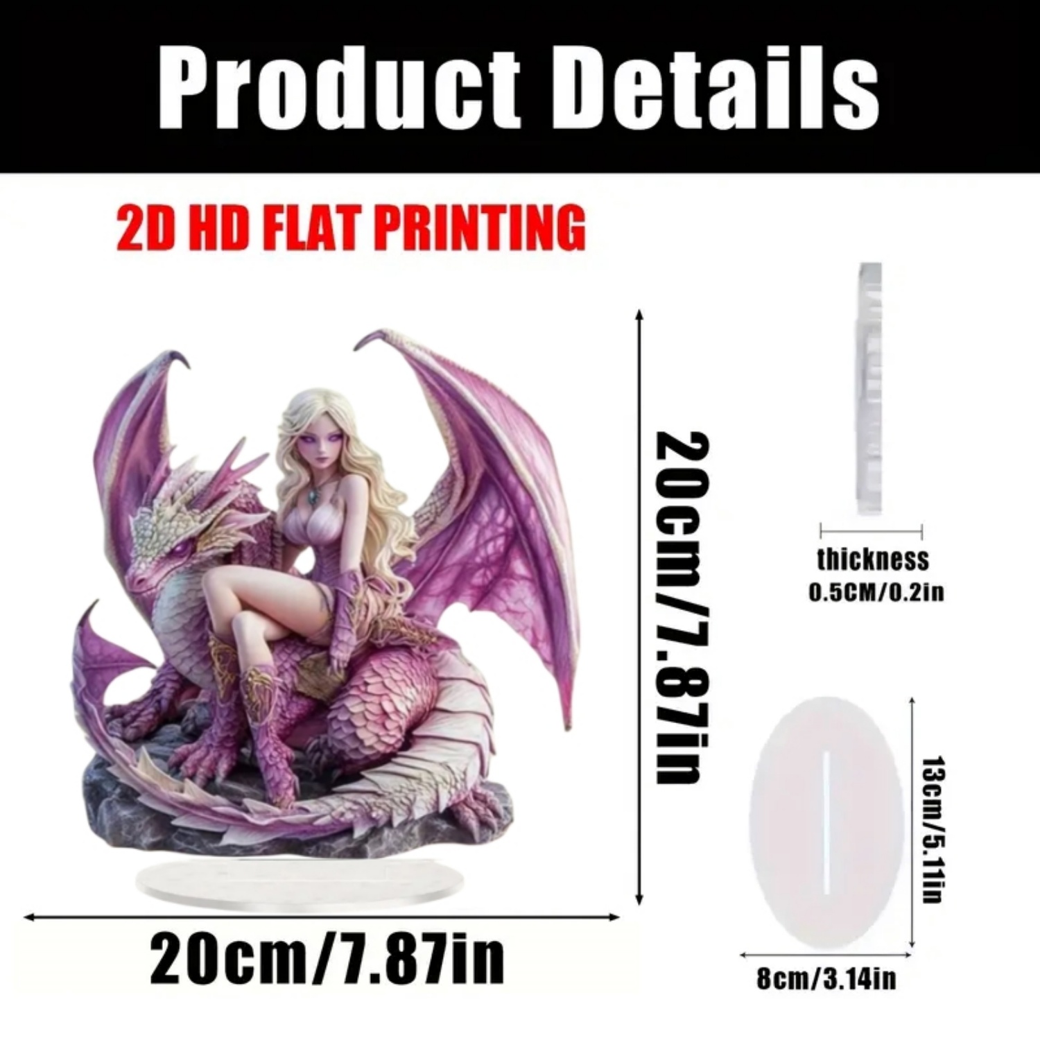 Fairy Statue,2D Flat Acrylic P - Desk Setup Equipment ulasan dan harga