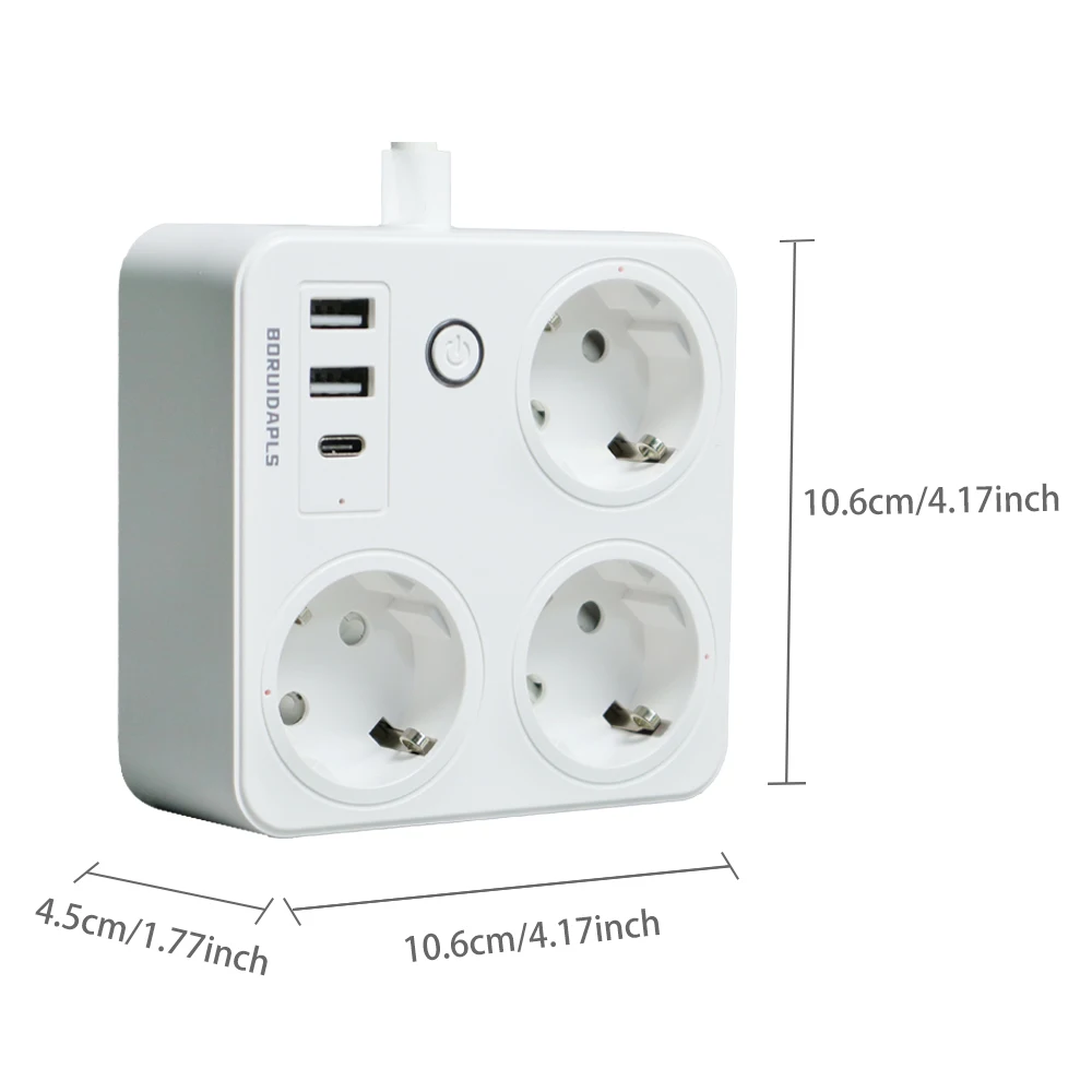 BORUIDAPLS ZigBee EU Smart Pow - Power Strip Flat ulasan dan harga
