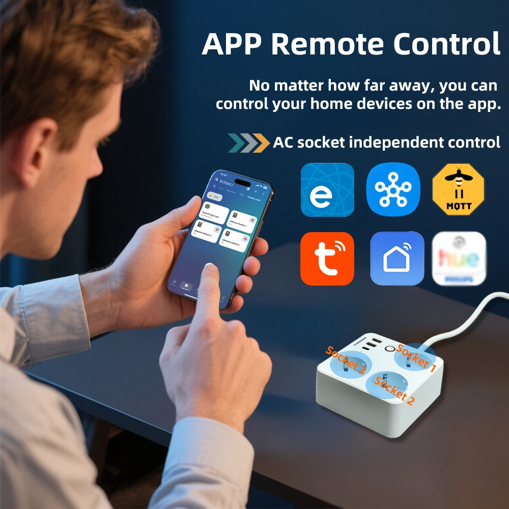 BORUIDAPLS ZigBee EU Smart Pow - Power Strip Flat ulasan dan harga