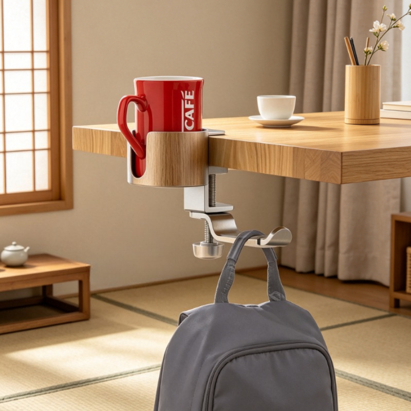 Premium Rotating Cup Holder Al - Desk Setup Headphones ulasan dan harga