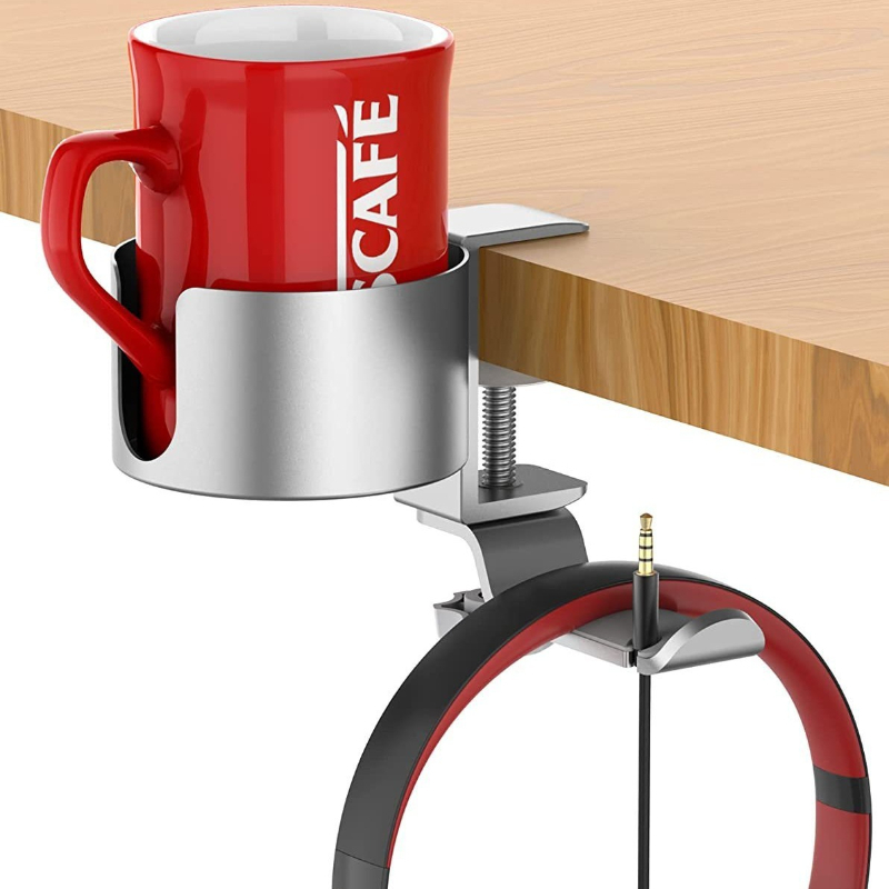 Premium Rotating Cup Holder Al - Desk Setup Headphones ulasan dan harga