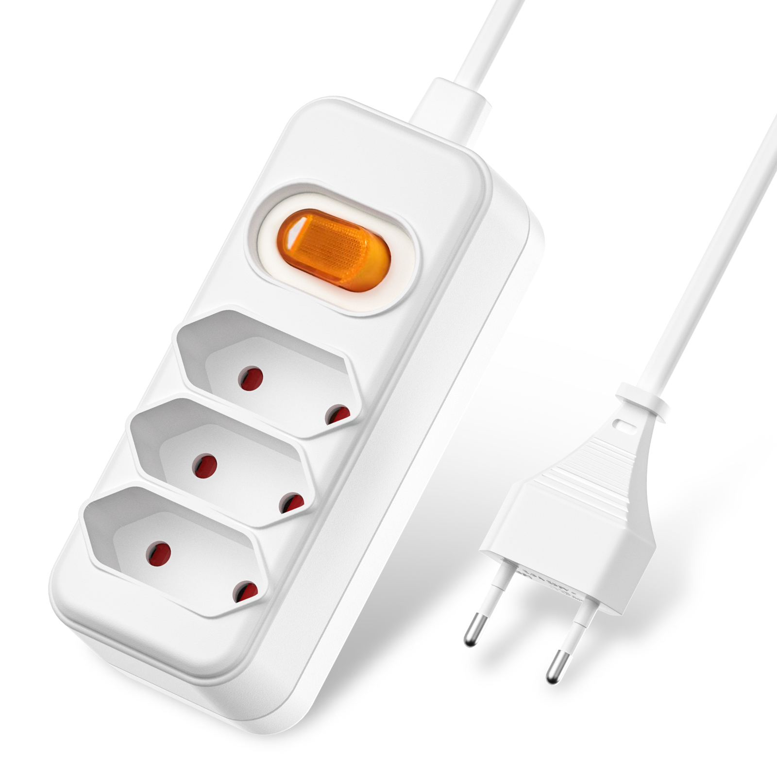 European EU 2 Prong Power Sock - Power Strip Flat ulasan dan harga