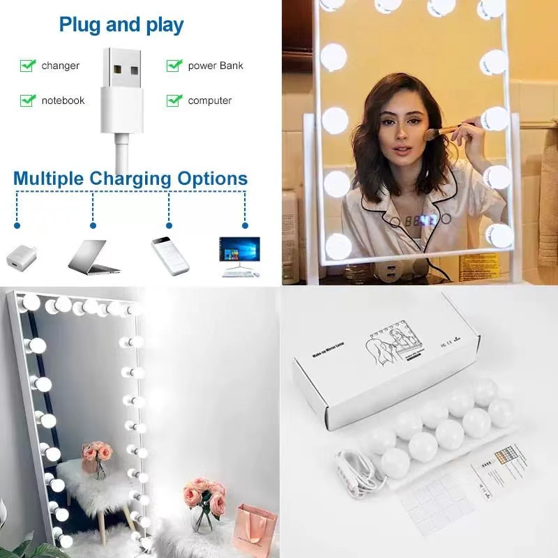 LED Light Paste Mirror Makeup  - Desk Setup Room ulasan dan harga