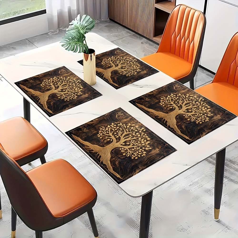 Vintage Dark Wood Grain Golden - Desk Setup Modern ulasan dan harga