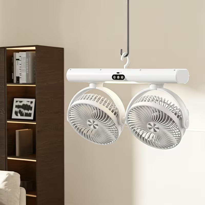 Dual-Head Circulation Fan Mode - Desk Setup Modern ulasan dan harga