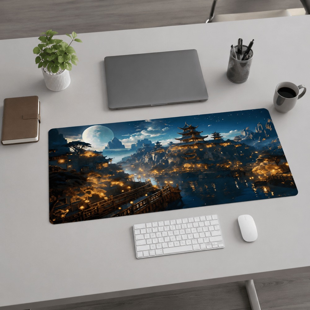Original fantasy night city mo - Desk Setup For Work ulasan dan harga