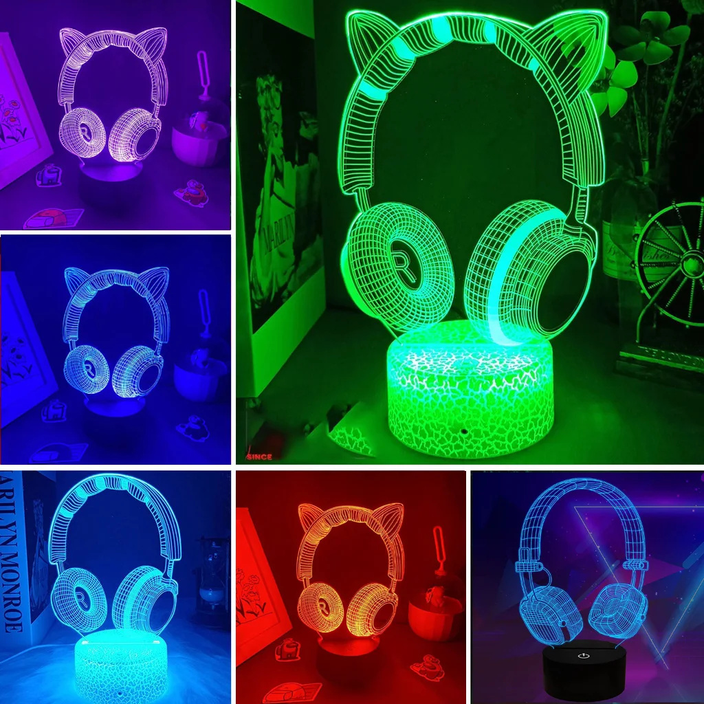 New Headphones 3D Illusion Nig - Desk Setup Headphones ulasan dan harga