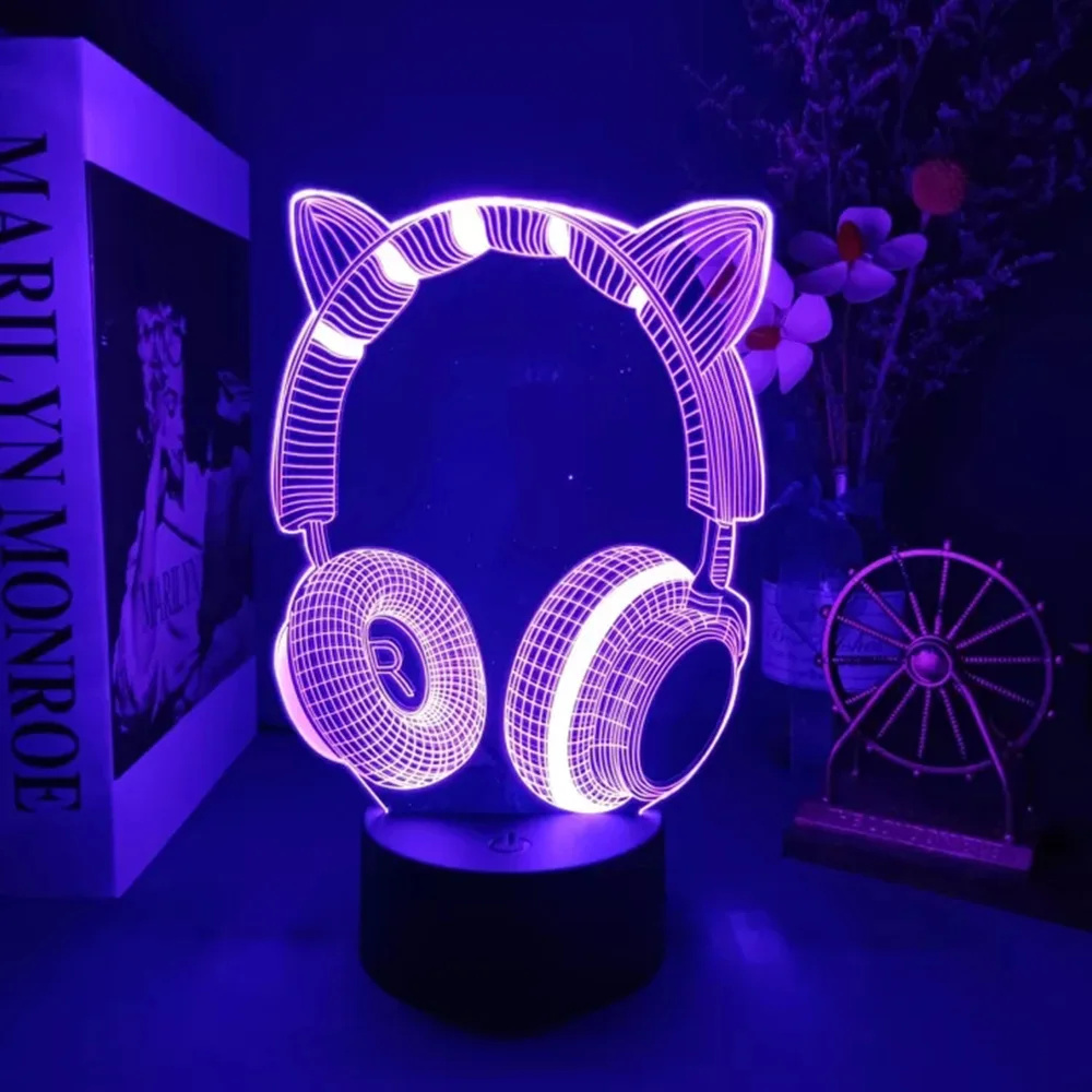 New Headphones 3D Illusion Nig - Desk Setup Headphones ulasan dan harga
