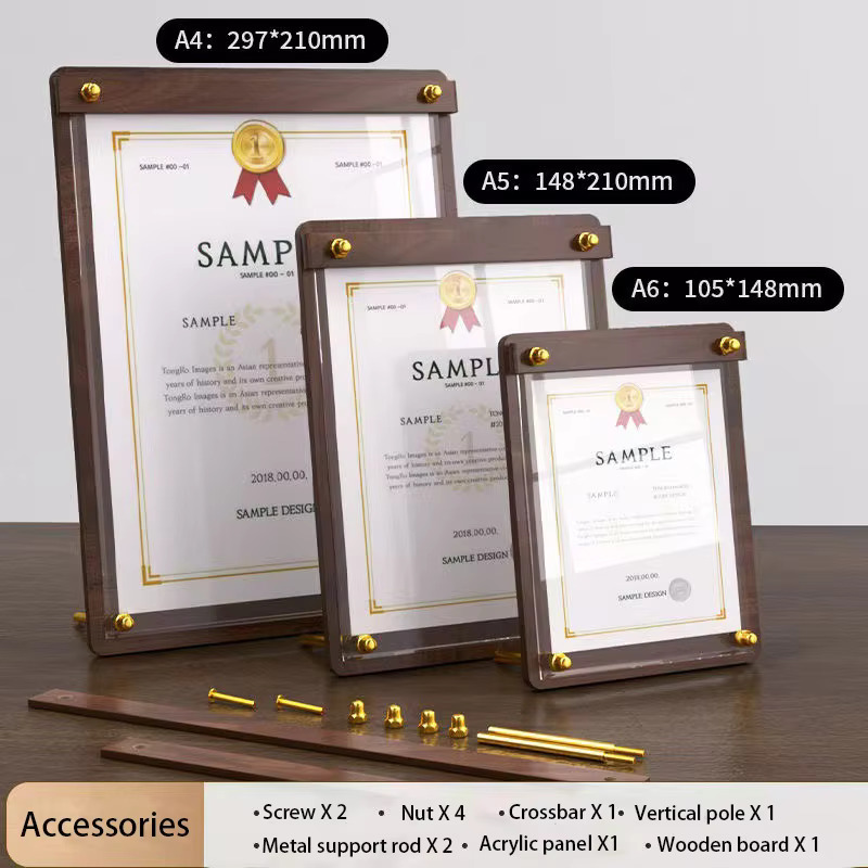 Custom A4/A5 Acrylic Wood Grai - Desk Setup Modern ulasan dan harga