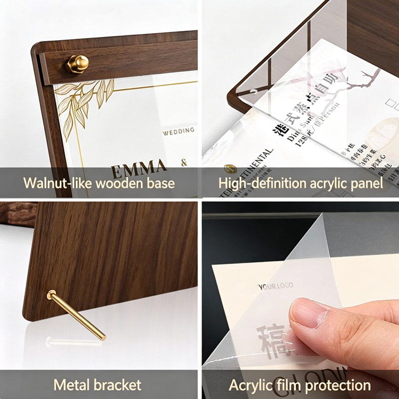Custom A4/A5 Acrylic Wood Grai - Desk Setup Modern ulasan dan harga