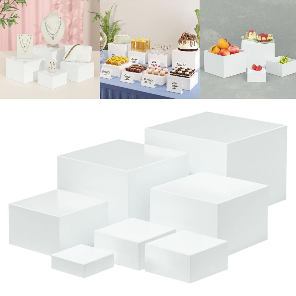 7 Pieces Acrylic Cube Display  - Desk Setup Riser ulasan dan harga