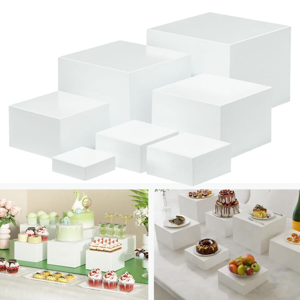 7 Pieces Acrylic Cube Display  - Desk Setup Riser ulasan dan harga