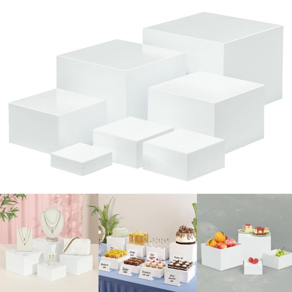 7 Pieces Acrylic Cube Display  - Desk Setup Riser ulasan dan harga