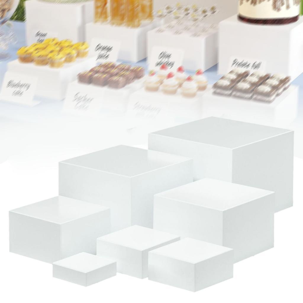 7 Pieces Acrylic Cube Display  - Desk Setup Riser ulasan dan harga