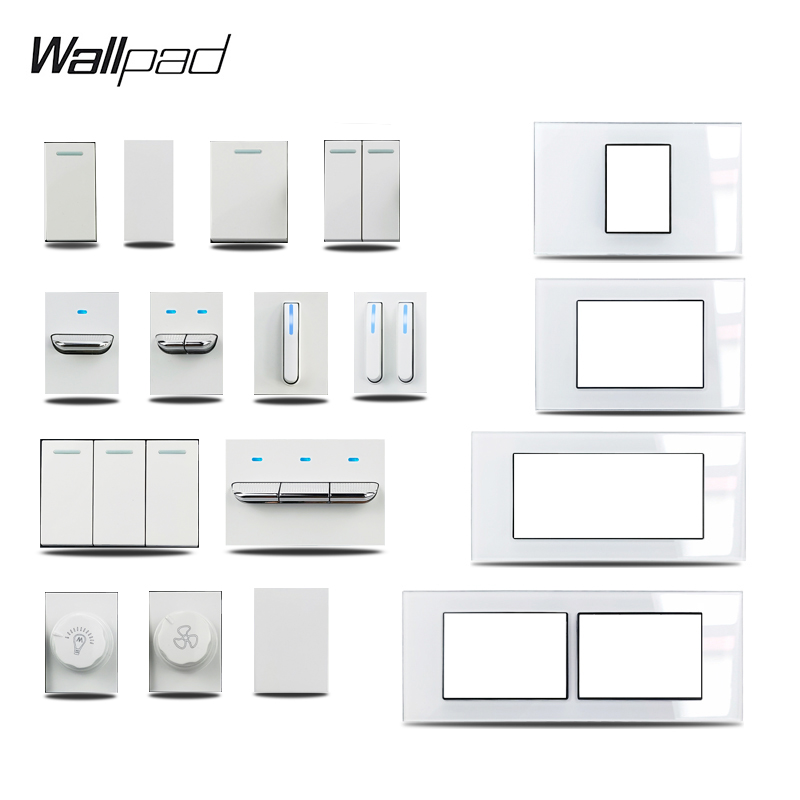 US Italy Type DIY White Glass  - Power Strip Flat ulasan dan harga