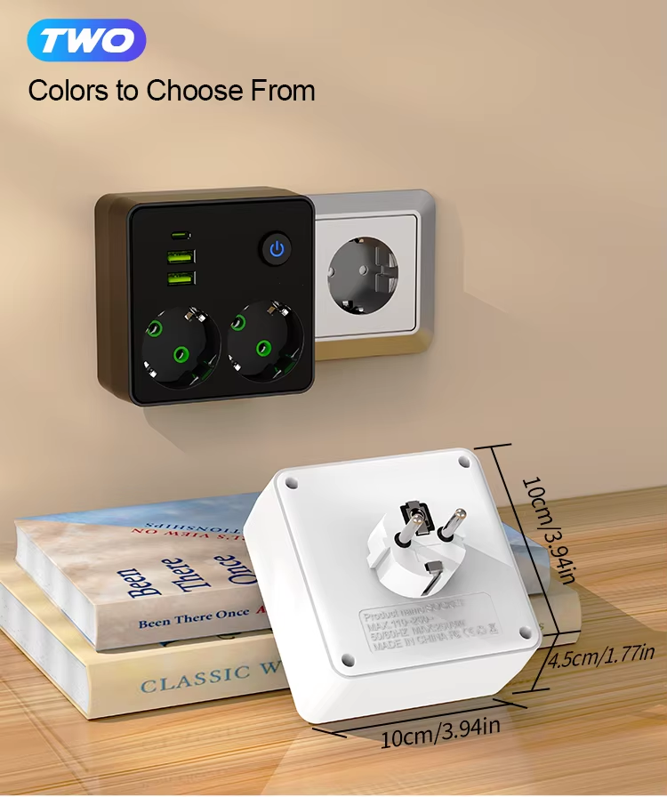 EU Plug Charger Wall Socket Po - Power Strip Flat ulasan dan harga