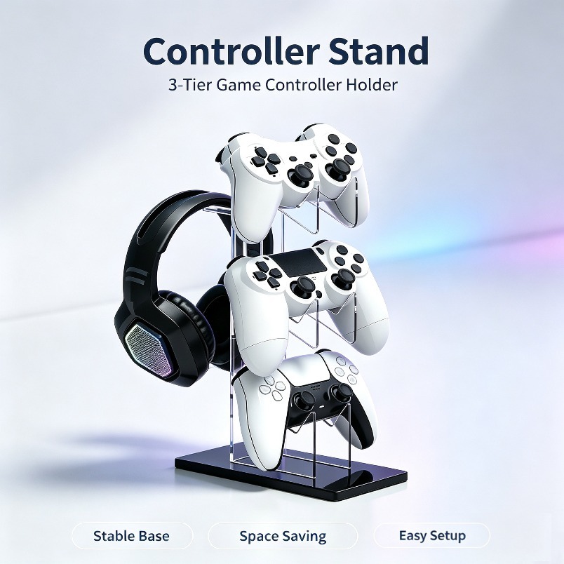 Game Storage Rack 3 Tier Contr - Desk Setup Headphones ulasan dan harga