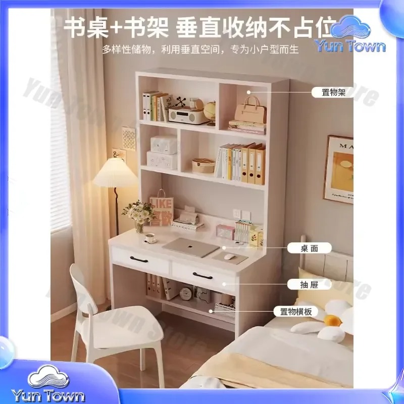 Solid Wood Bookshelf for Stude - Desk Setup Small Room ulasan dan harga